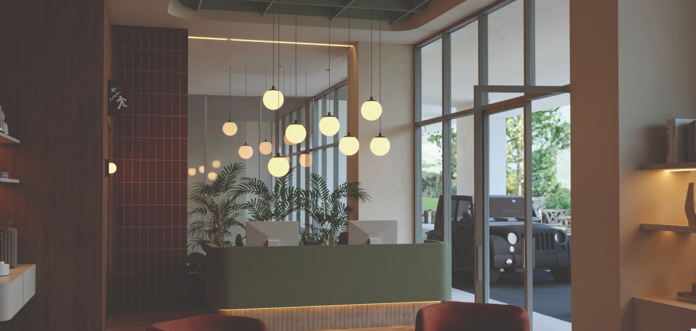 Lobby interior at Blend apartasuites